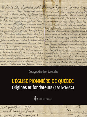 cover image of Église pionnière de Québec (L')